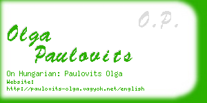 olga paulovits business card